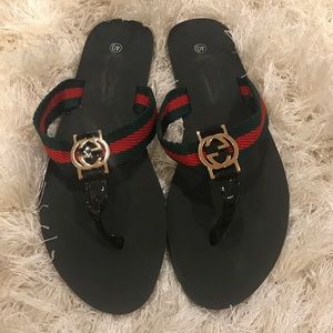 NEW Gucci-Style GG Thong Sandals Slides